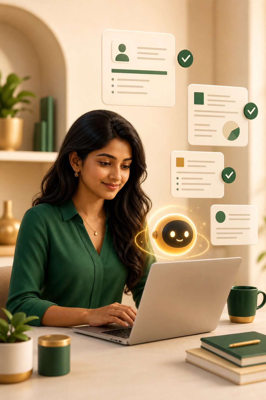 AI guidance helping a professional create a polished resume