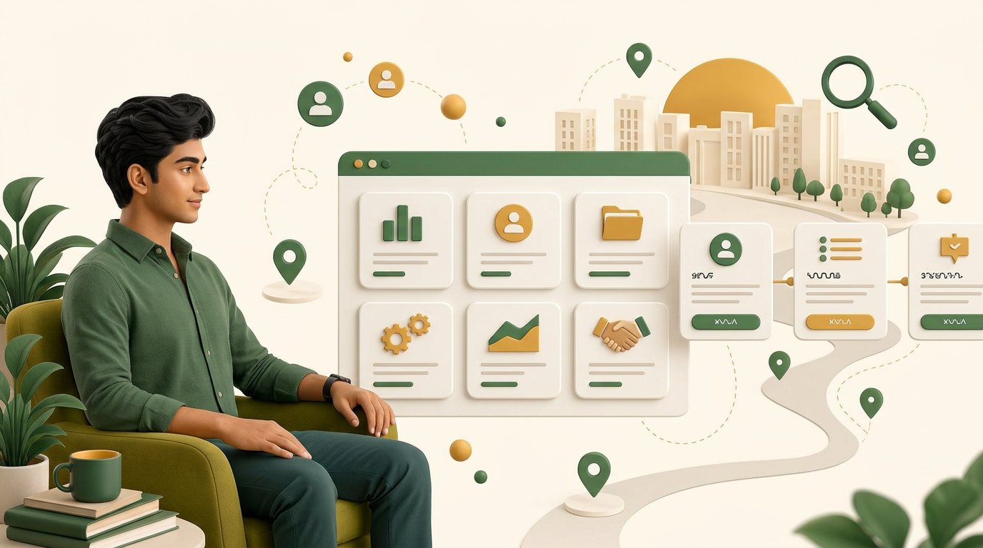 Job seeker exploring a smart opportunity board